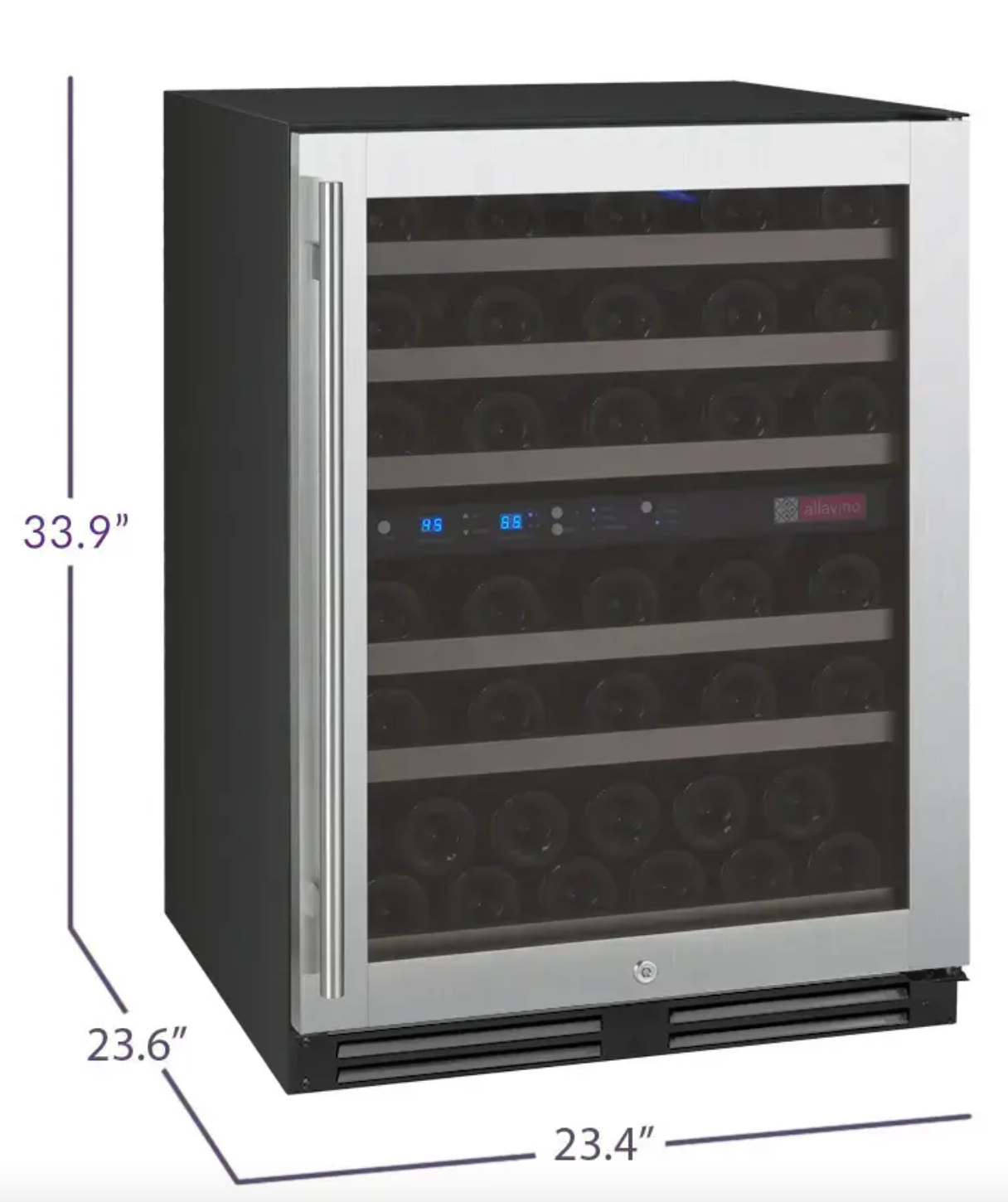Allavino FlexCount Series 56 Bottle Dual Zone Built-In Wine Refrigerator- Right Hinge