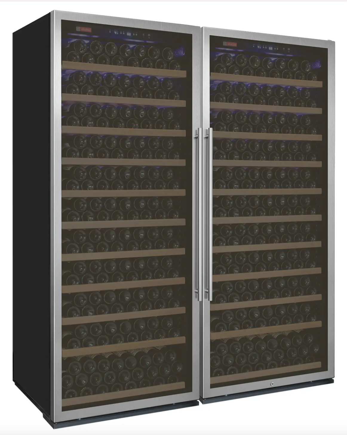 Allavino Vite Series 554 Bottle Tall Dual Zone Side-by-Side Wine Refrigerators with Stainless Steel Doors
