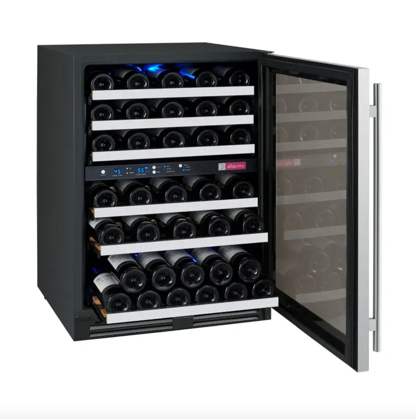 Allavino FlexCount Series 56 Bottle Dual Zone Built-In Wine Refrigerator- Right Hinge
