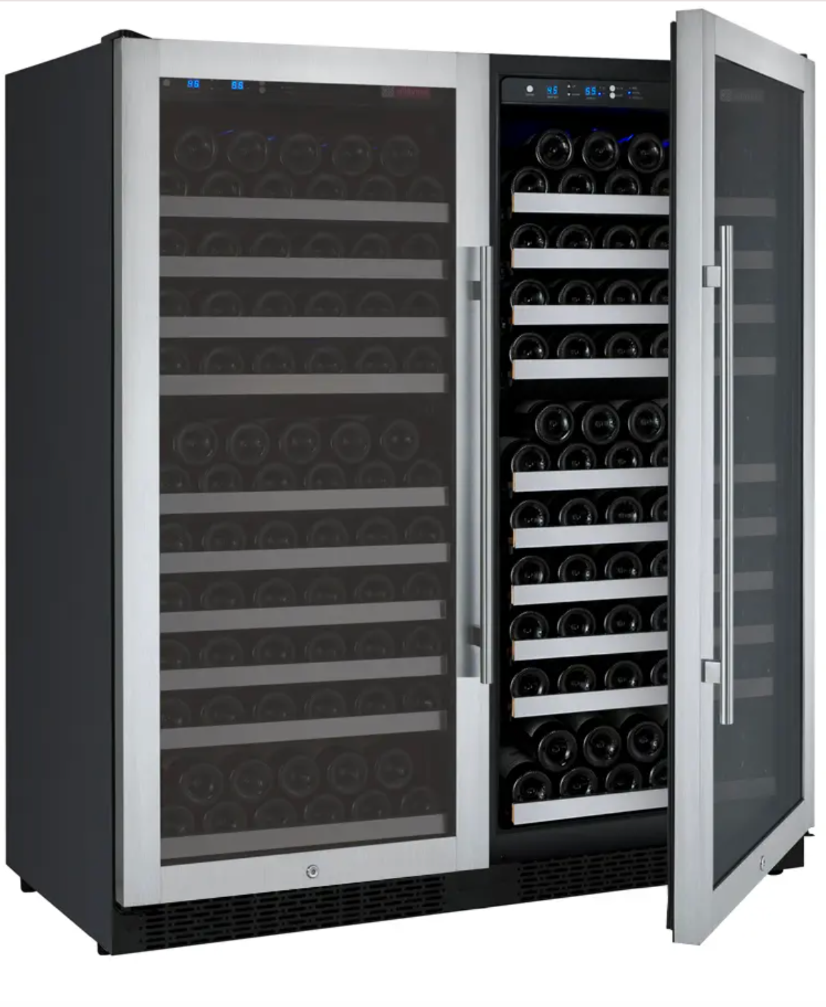 Allavino FlexCount Series 256 Bottle Dual Zone Semi-Tall Side-by-Side Wine Refrigerators with Stainless Steel Doors