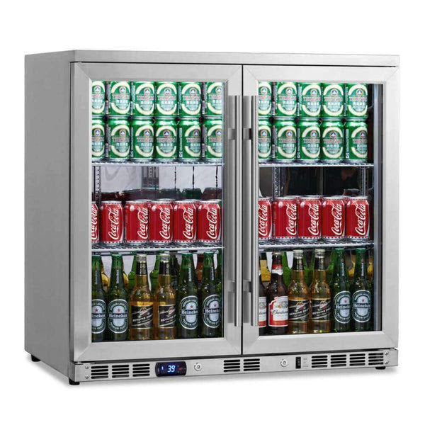 36-Inch Heating Glass Dual Door Built In Beverage Fridge
