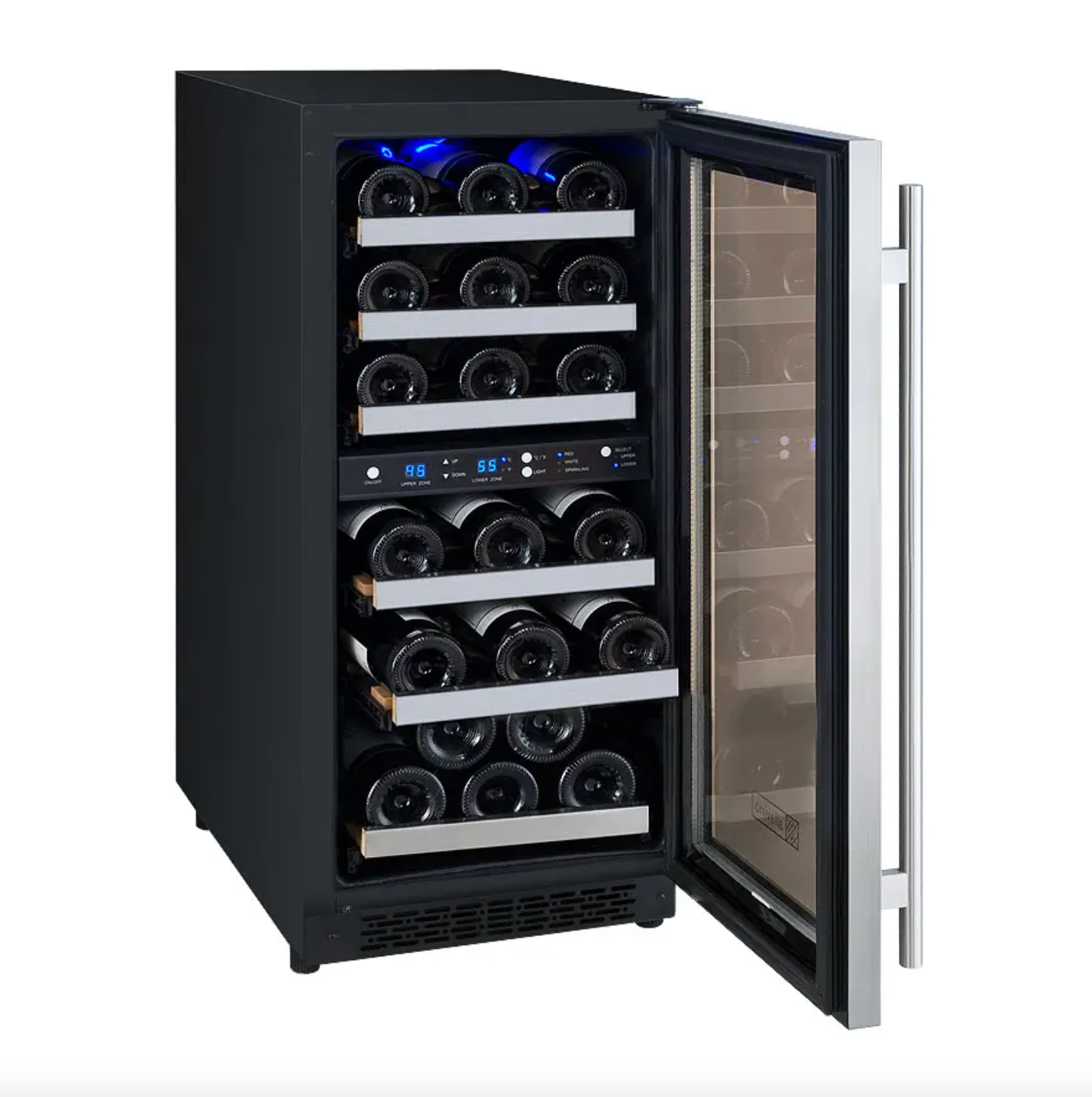 Allavino 15" Wide FlexCount II Tru-Vino 30 Bottle Dual Zone Wine Refrigerator