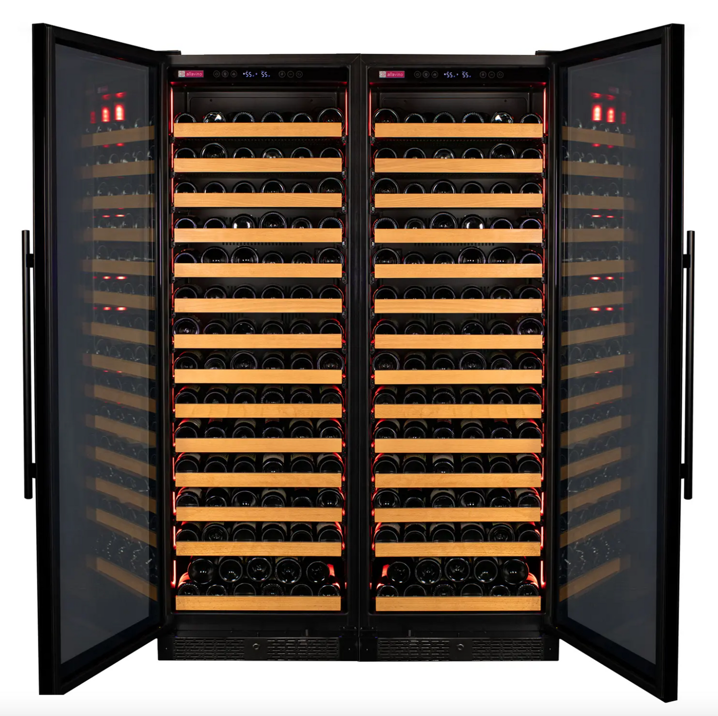Allavino Reserva Series 326 Bottle 71" Tall Dual Zone Stainless Steel Side-by-Side Wine Refrigerator