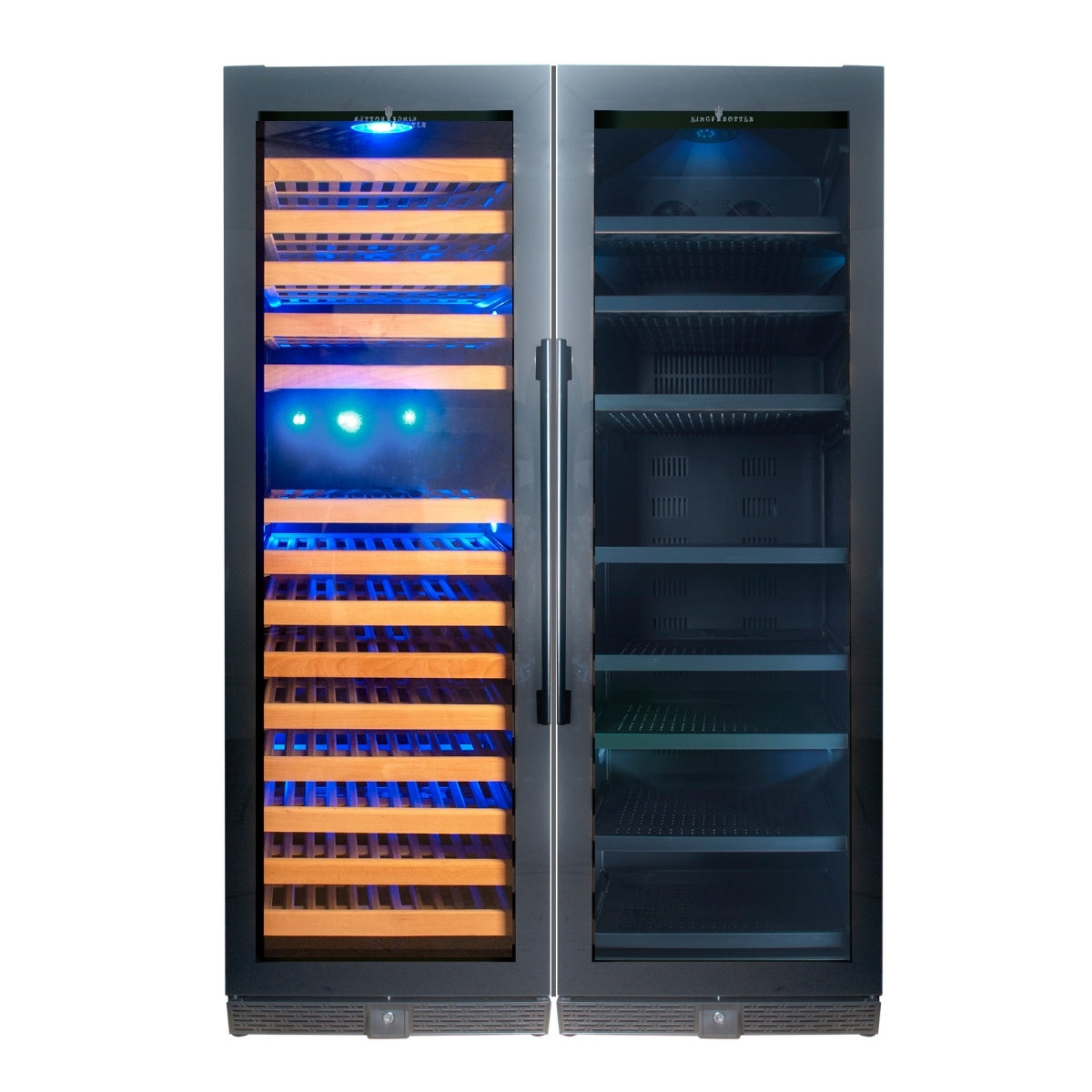 Double door beverage and wine cooler