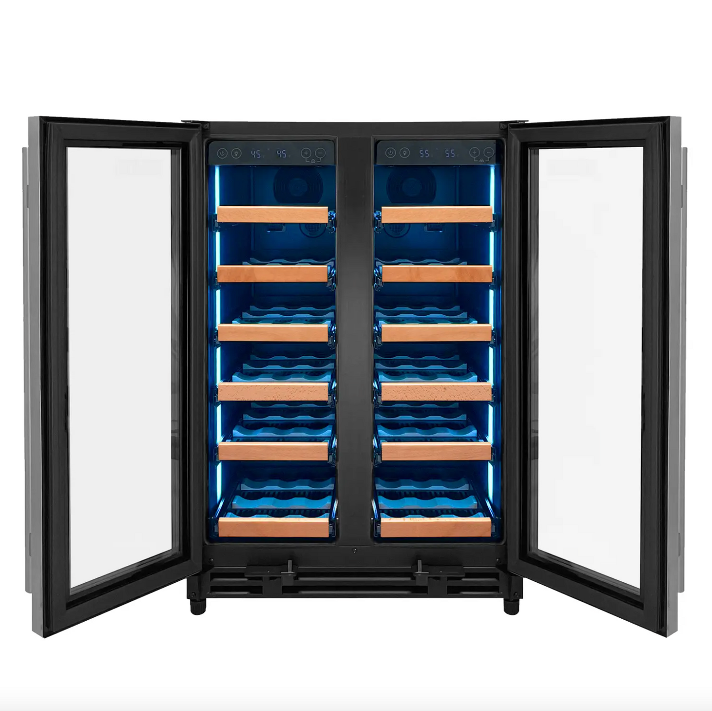Allavino Reserva Series 36 Bottle Dual Zone Wine Refrigerator with Stainless Steel French Doors