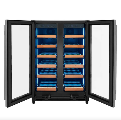 Allavino Reserva Series 36 Bottle Dual Zone Wine Refrigerator with Stainless Steel French Doors