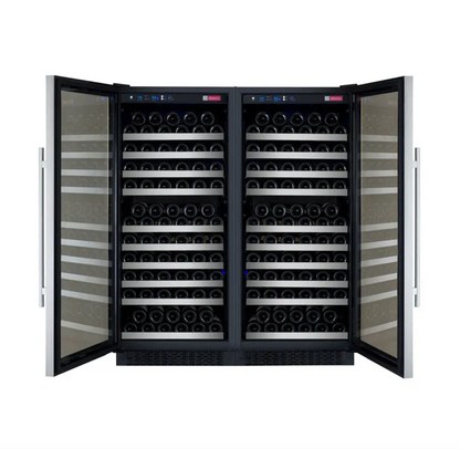 Allavino FlexCount Series 256 Bottle Dual Zone Semi-Tall Side-by-Side Wine Refrigerators with Stainless Steel Doors