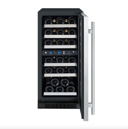 Allavino 15" Wide FlexCount II Tru-Vino 30 Bottle Dual Zone Wine Refrigerator