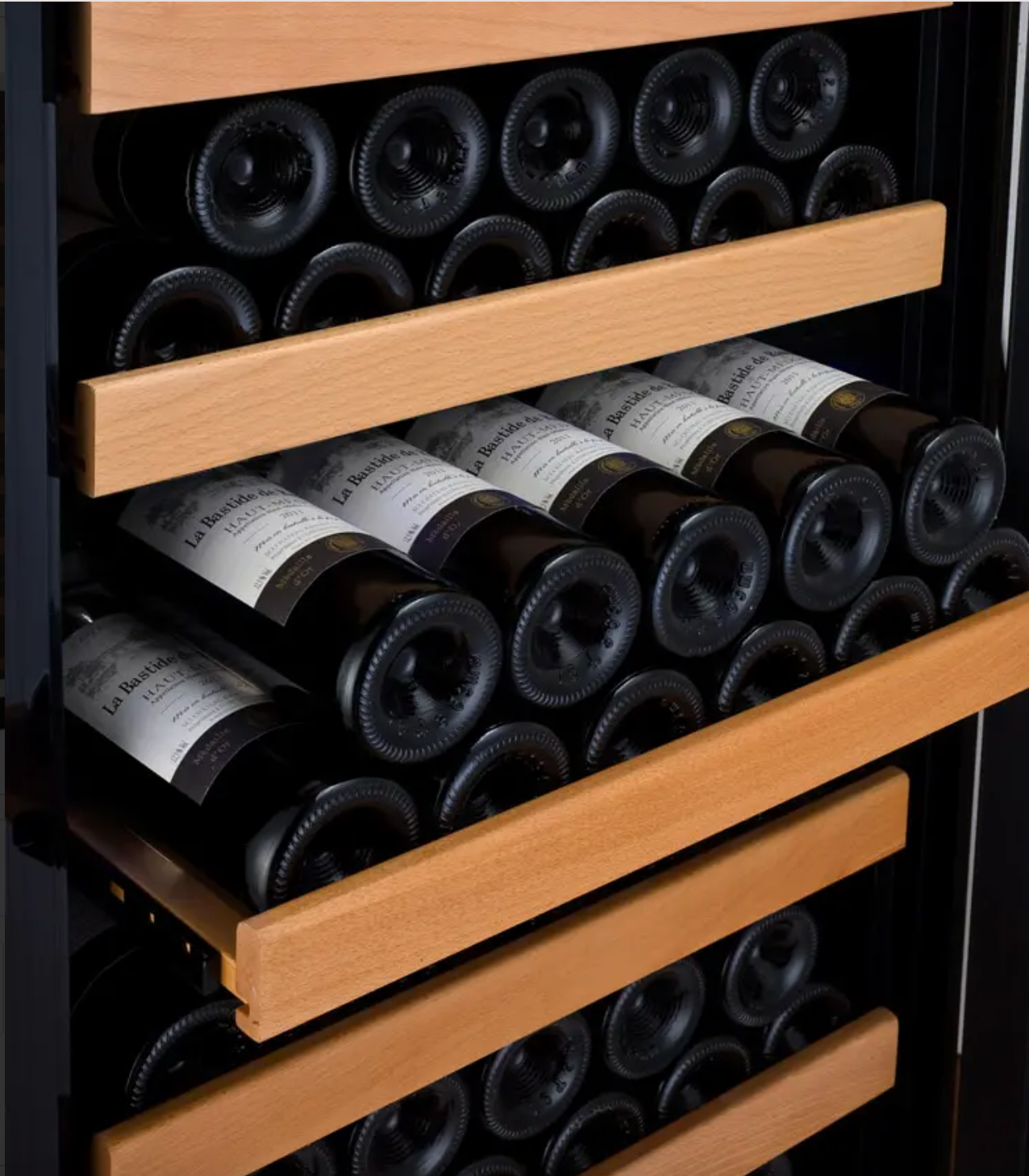 Allavino Vite Series 99 Bottle Single Zone Freestanding Wine Cooler Refrigerator with Black Door