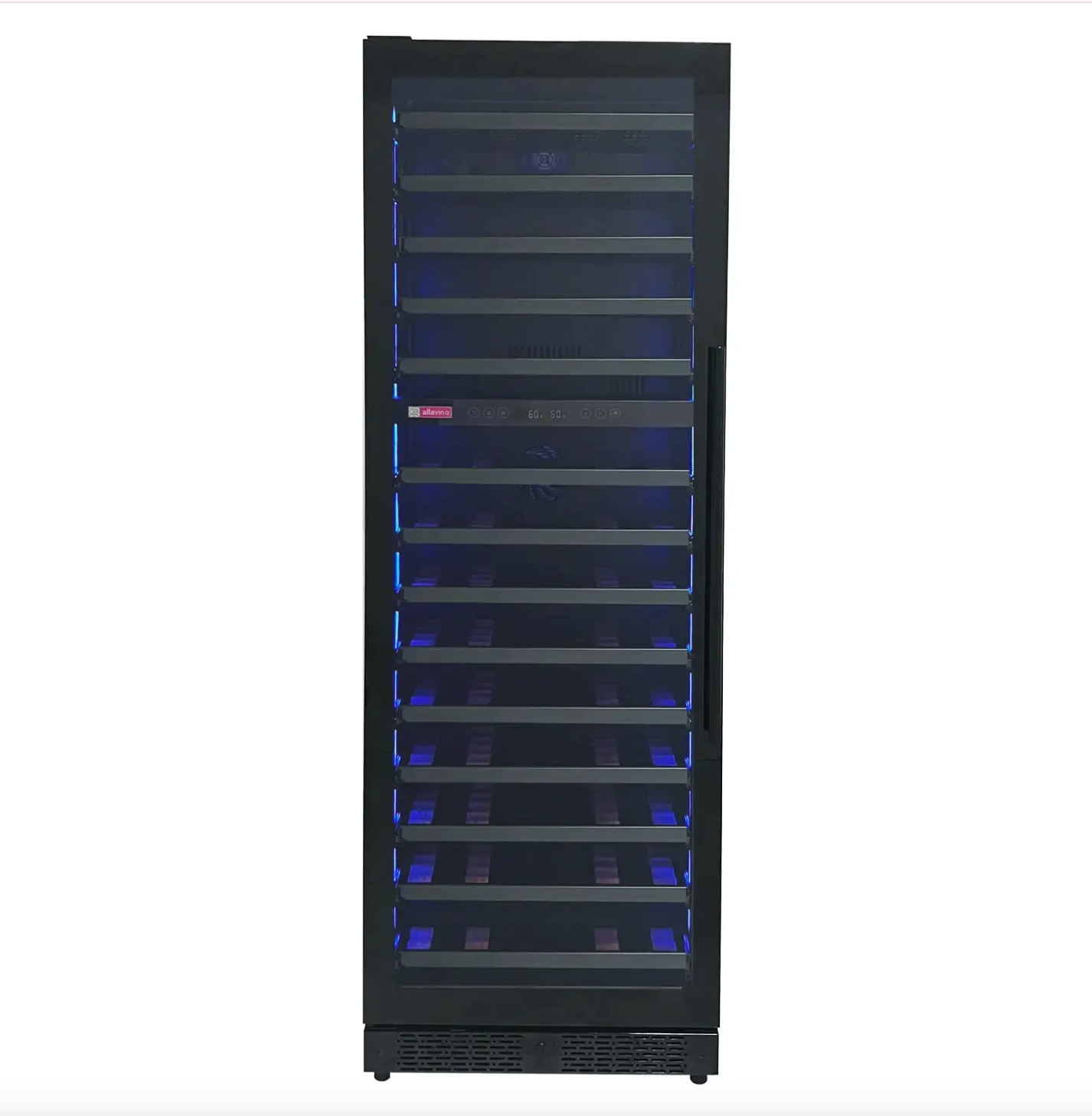 Allavino Reserva Series 67 Bottle Single Zone Shallow Built-in Wine Cooler Refrigerator with Black Glass Door