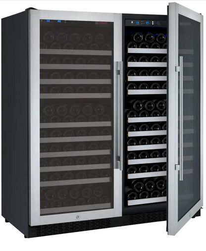 Allavino FlexCount Series 256 Bottle Dual Zone Semi-Tall Side-by-Side Wine Refrigerators with Stainless Steel Doors