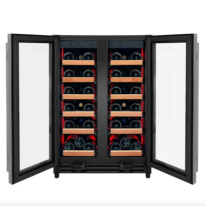 Allavino Reserva Series 36 Bottle Dual Zone Wine Refrigerator with Stainless Steel French Doors
