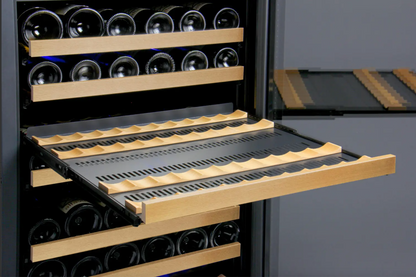 Allavino FlexCount Series 344 Bottle Four Zone Tall Side-by-Side Wine Refrigerators with Black Doors