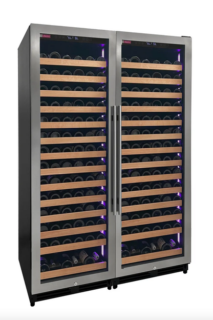 Allavino Reserva Series 326 Bottle 71" Tall Dual Zone Stainless Steel Side-by-Side Wine Refrigerator