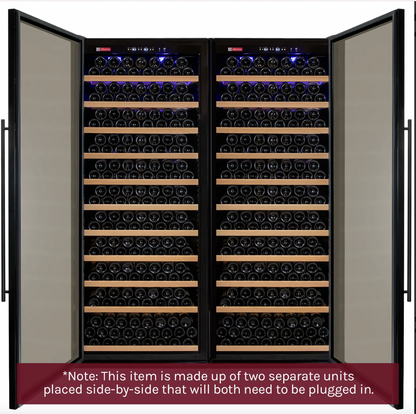 Allavino Vite Series 554 Bottle Tall Dual Zone Side-by-Side Wine Refrigerators with Stainless Steel Doors