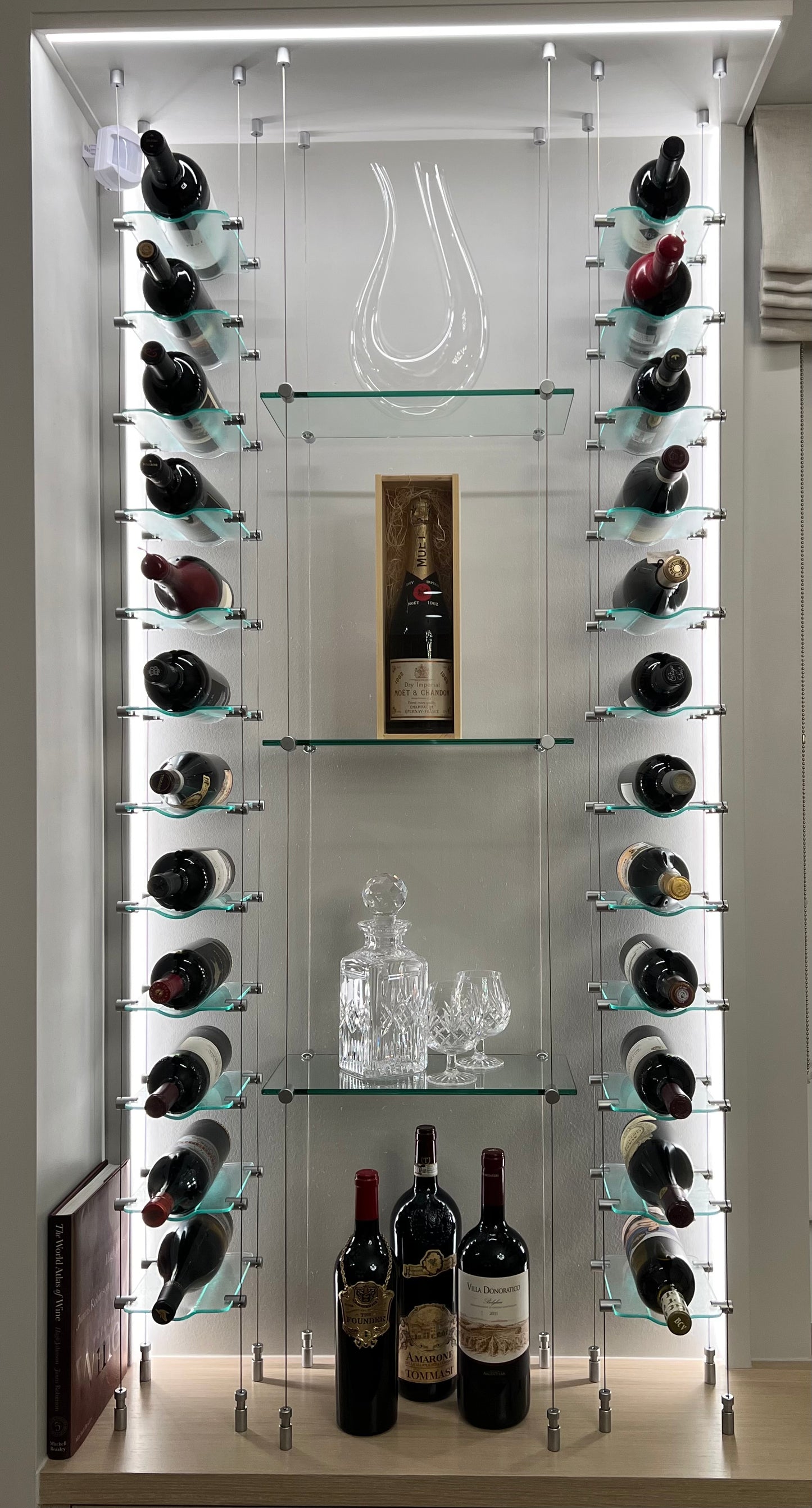 12 Bottle Float Cable Wine Racking Display Kit