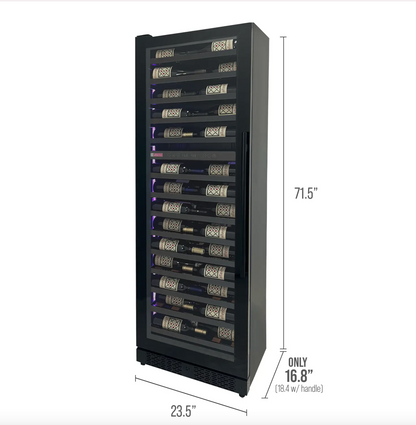 Allavino Reserva Series 67 Bottle Single Zone Shallow Built-in Wine Cooler Refrigerator with Black Glass Door