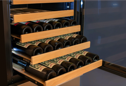 Allavino 108 Bottle Black Wine Refrigerator with Two Refrigerated Drawers
