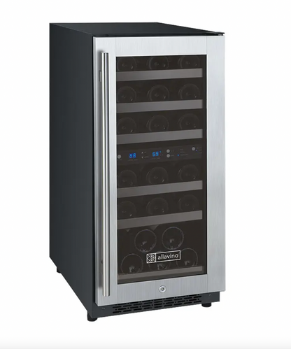 Allavino 15" Wide FlexCount II Tru-Vino 30 Bottle Dual Zone Wine Refrigerator
