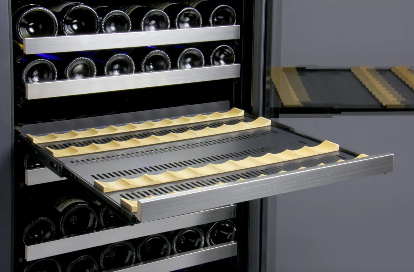 Allavino FlexCount Series 256 Bottle Dual Zone Semi-Tall Side-by-Side Wine Refrigerators with Stainless Steel Doors