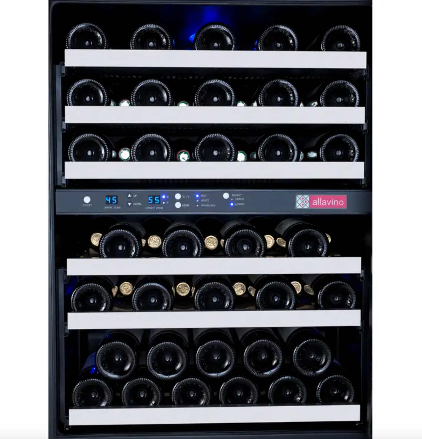 Allavino FlexCount Series 56 Bottle Dual Zone Built-In Wine Refrigerator- Right Hinge