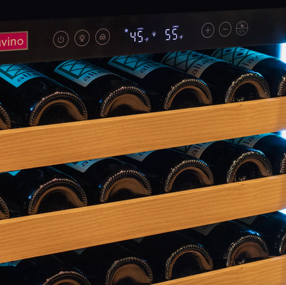 Allavino Reserva Series 326 Bottle 71" Tall Dual Zone Stainless Steel Side-by-Side Wine Refrigerator
