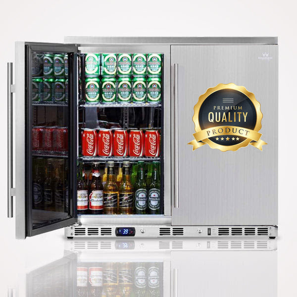 36 Inch Outdoor Beverage Refrigerator Double Door